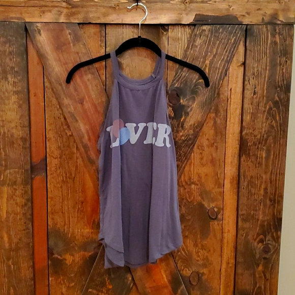 "Lover" high neck halter tank top - Picture 1 of 2